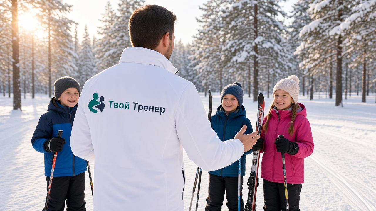 Детский спортивный инструктор в куртке с логотипом Твой Тренер